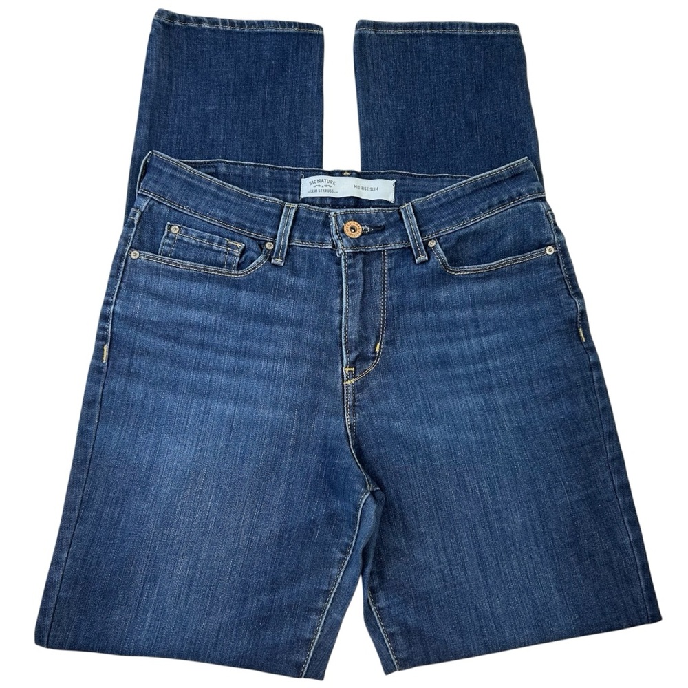 Levi's Strauss Signature Mid Rise Slim Jeans Size 6L Women's - Picture 3 of 13